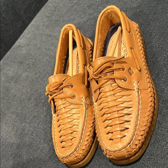Sperry Brown Loafers 2 eye woven boat shoes new in box - Picture 6 of 10